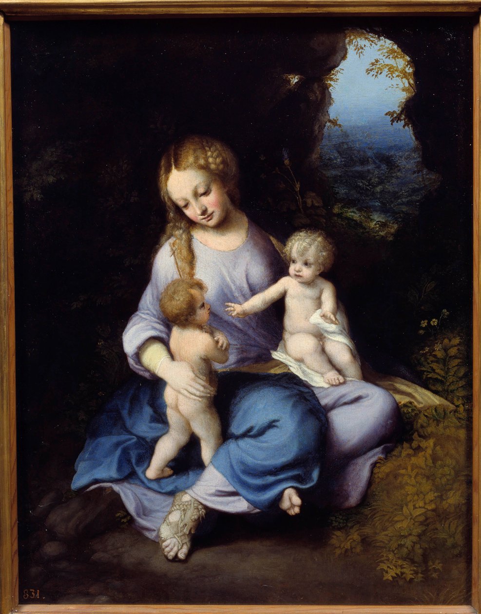 圣母、耶稣和圣约翰儿童画，安东尼奥·阿莱格里（被称为 Correggio 或 Correge 1489-1534）16 世纪马德里，普拉多博物馆 作者 (c.1489-1534) 科雷焦