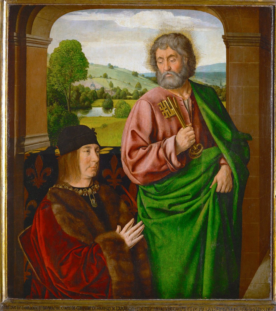皮埃尔二世，波旁公爵博让的父亲，由圣彼得赠送... 作者 (fl.c.1483-c.1529) 穆兰大师