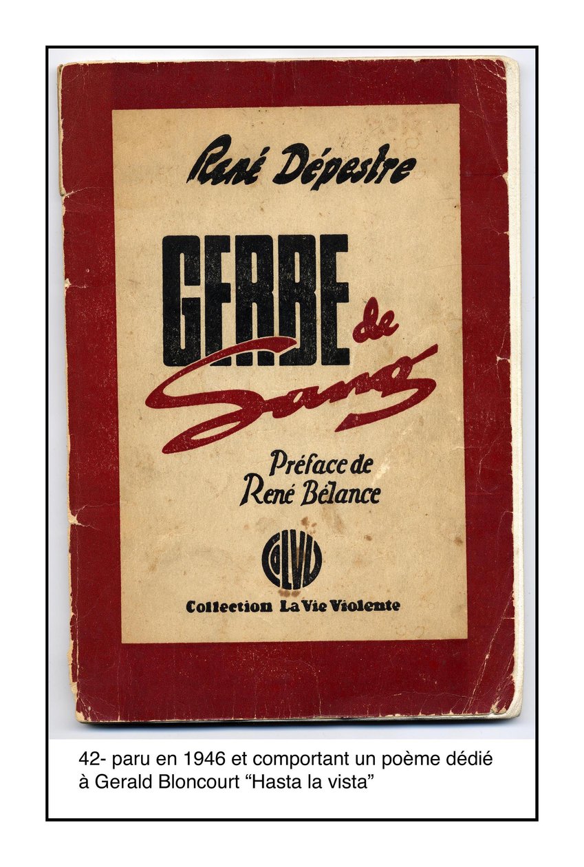 9744N- Rene Depestre的牌匾于1946年出版，其中有一首诗献给Gerald Bloncourt Hasta la vista 1946 作者 不明