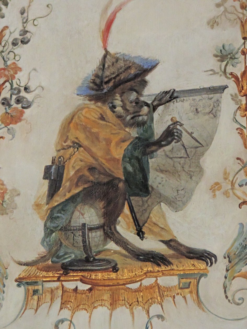 Chantilly，Chateau：1737年Christophe Huet在Grande Singerie装饰的细节 作者 不明