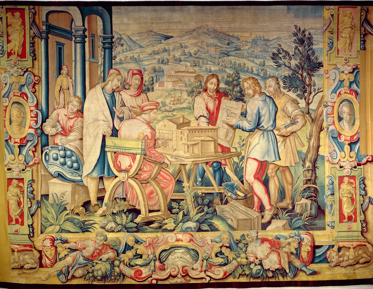 Cosimo il Vecchio（1389-1464）通过Benedetto di Michele Squilli检查Fiesolan修道院的模型（fl.1555-88）c.1560s 作者 不明