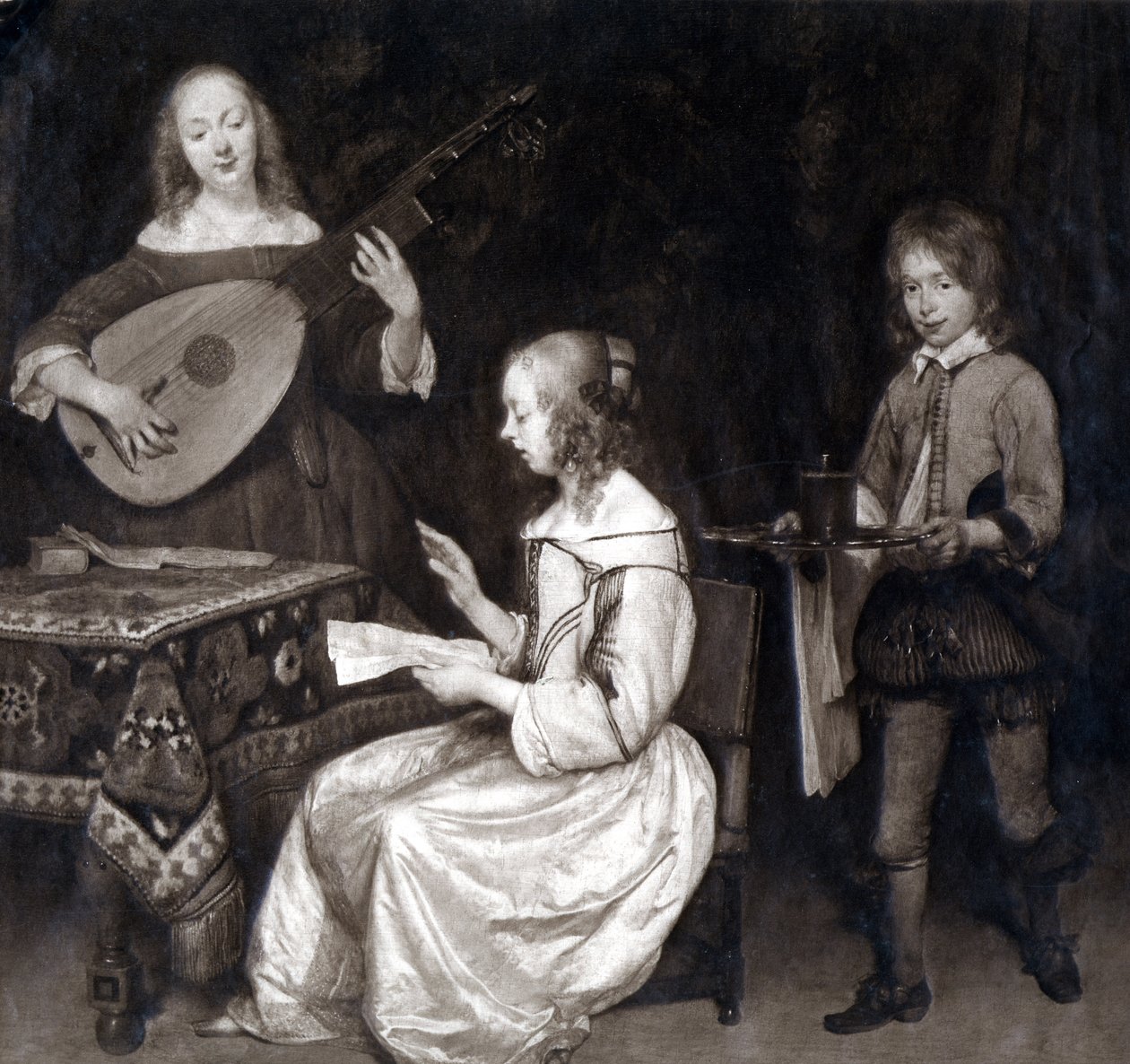 Gerard ter Borch，音乐场景。 作者 不明