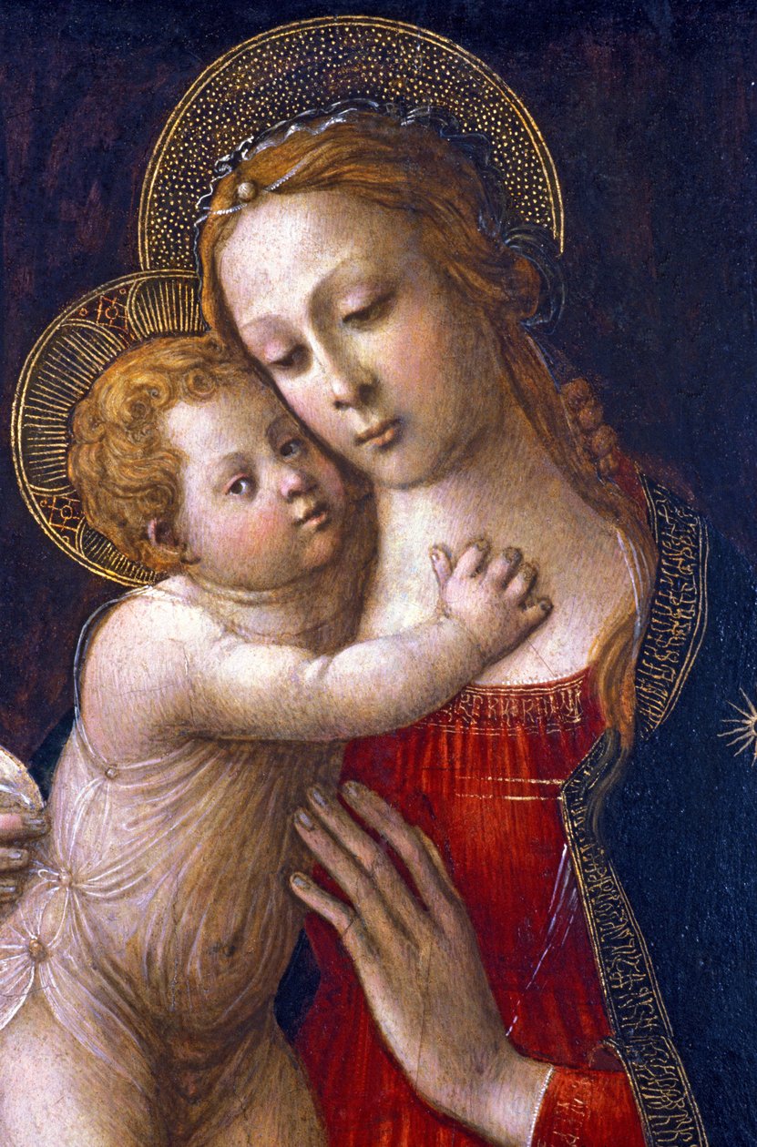 Loire Atlantique N * 091  -  NantesMusee des Beaux Arts  - “Virgin and Child” - “Tondo Miller”大师 -  15世纪的意大利原始人 作者 不明