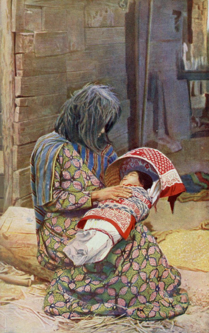 北美。尤马部落的便携式床。 1920 作者 不明