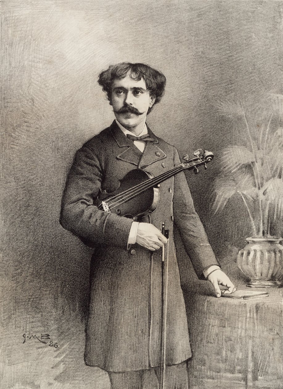 Pablo de Sarasate。小提琴控股 作者 不明