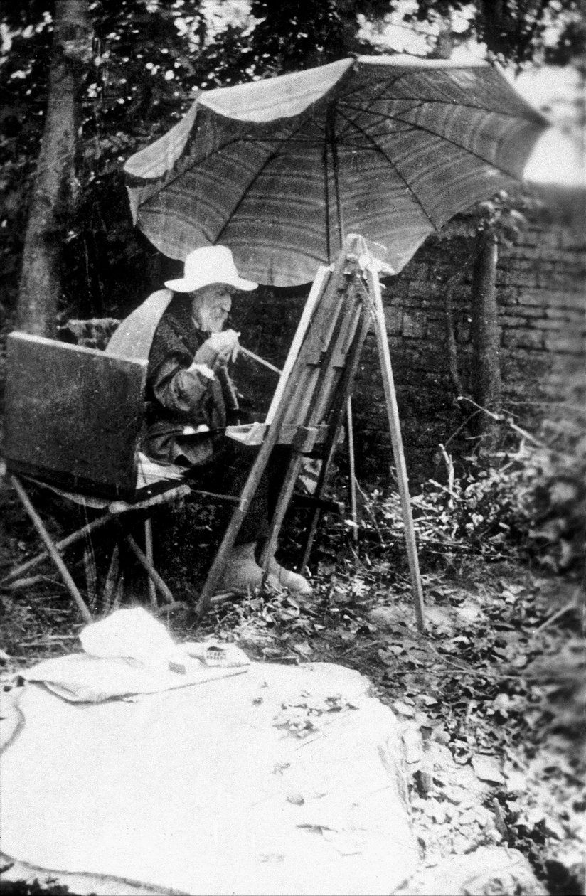 Pierre Auguste Renoir（1841-1919）用双手绘画，c。 1916-17 作者 不明