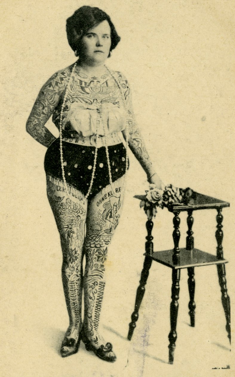 Anni Frank的肖像，纹身女士，c.1910 作者 不明