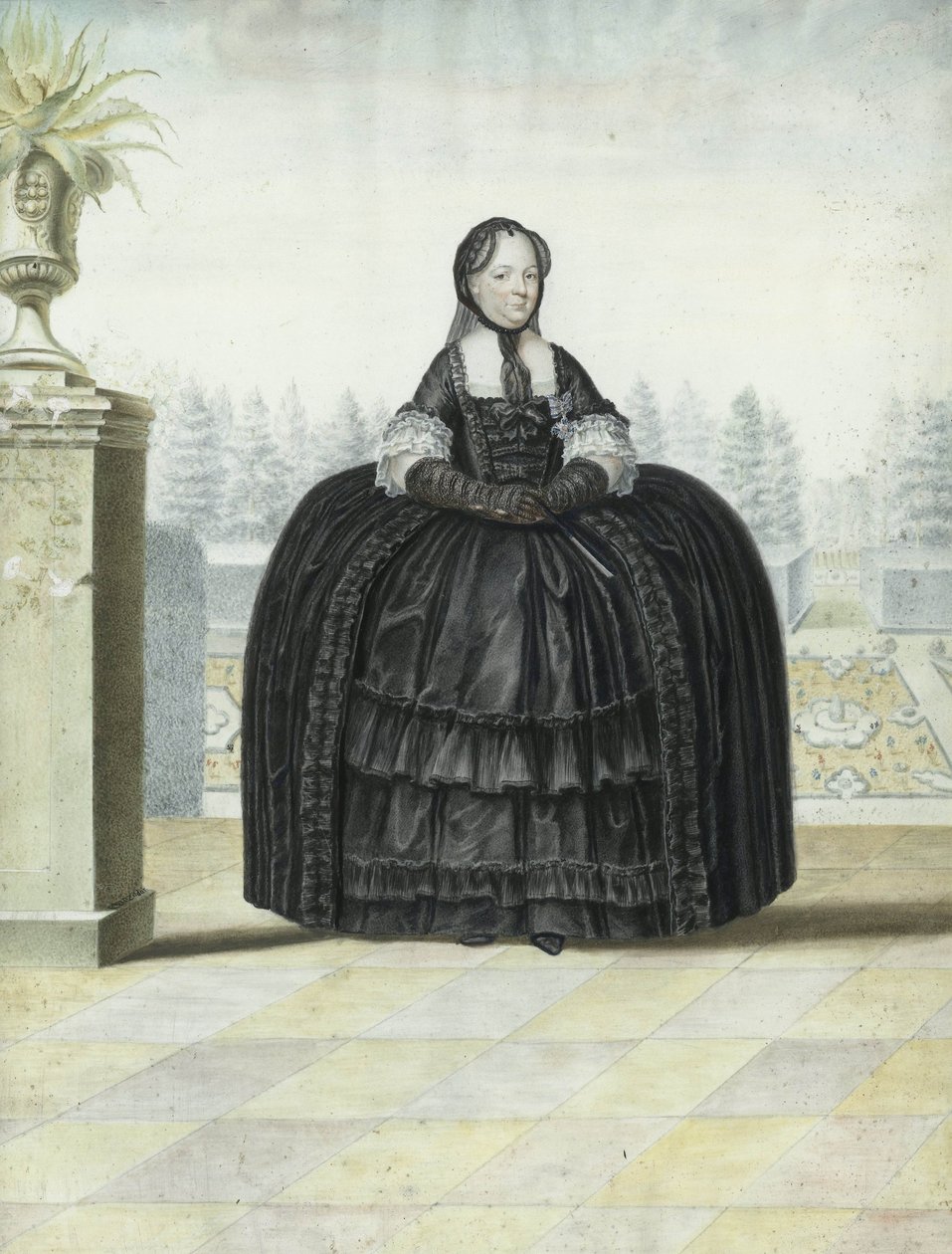 奥地利的玛丽亚·特蕾莎的肖像，c.1765-80（纸上水彩） 作者 不明
