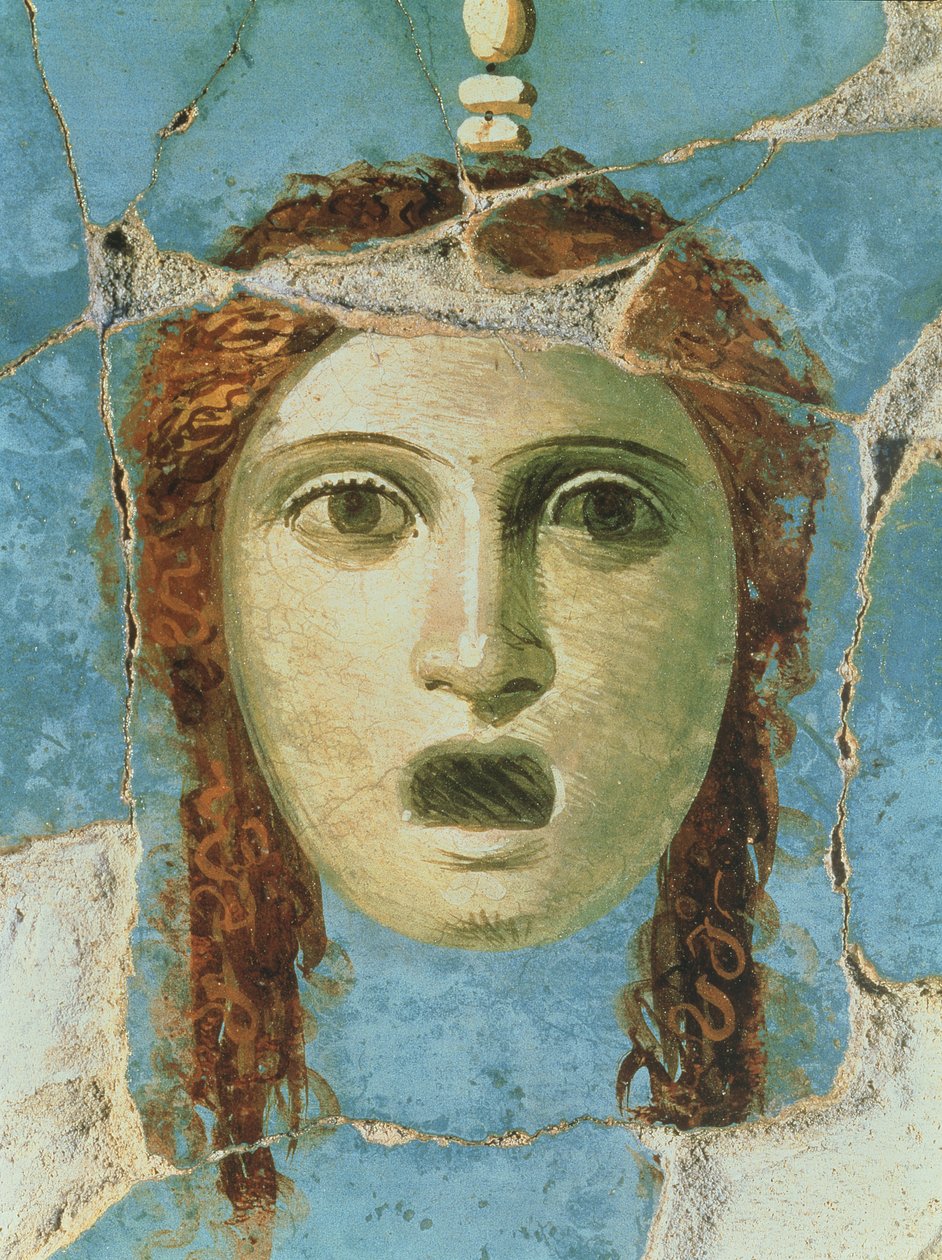 女性头的壁画，庞贝城，公元1世纪 作者 不明
