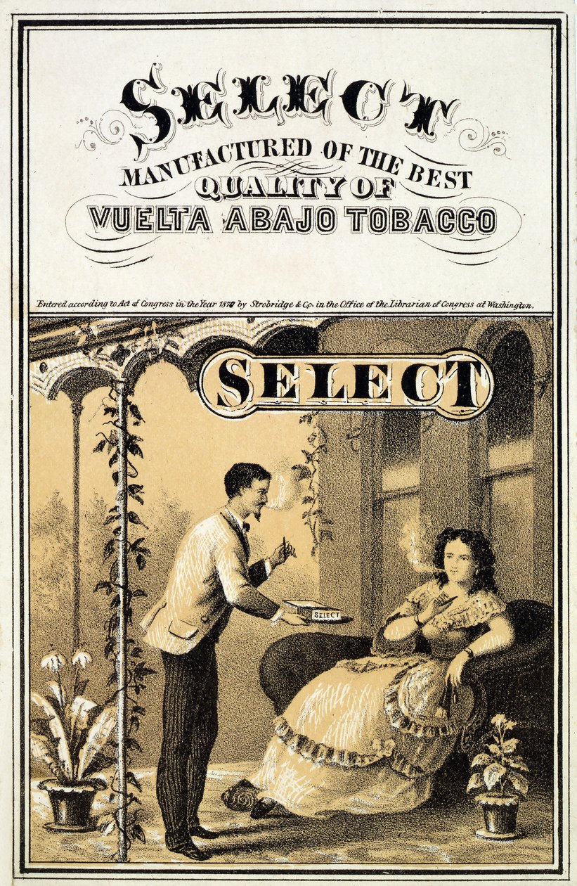 Vuelta Abajo Tobacco，pub。的广告1870 作者 美国学校