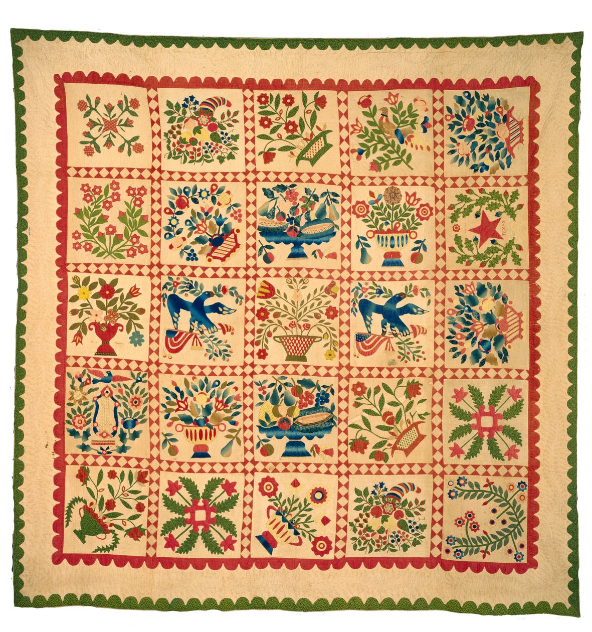 巴尔的摩专辑被子，1840年代（棉花） 作者 美国学校