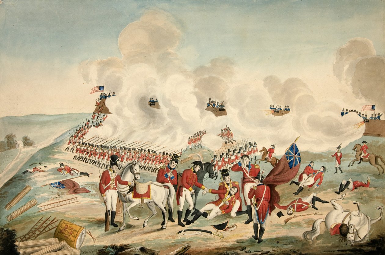 1815年1月8日，新奥尔良战役和Packenham少将的死亡，酒吧。 1815 作者 美国学校