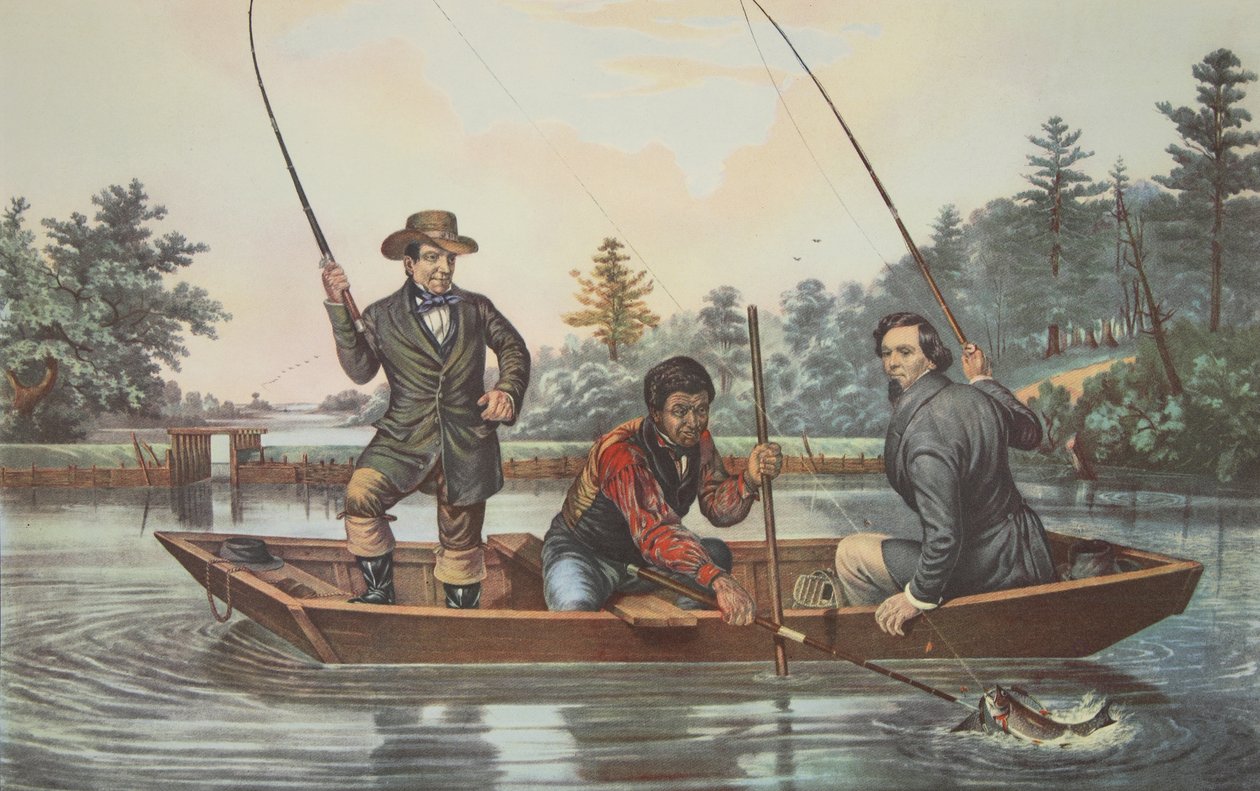 捕捉鳟鱼，酒吧。 1854年，Currier＆Ives 作者 美国学校