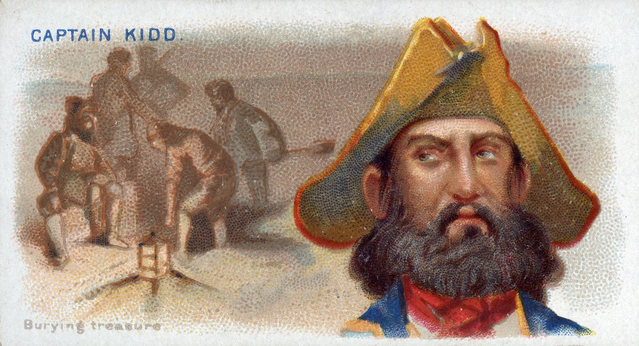 香烟卡队长Kidd，Burying Treasure，来自西班牙海盗系列（N19），酒吧。 1888年 作者 美国学校