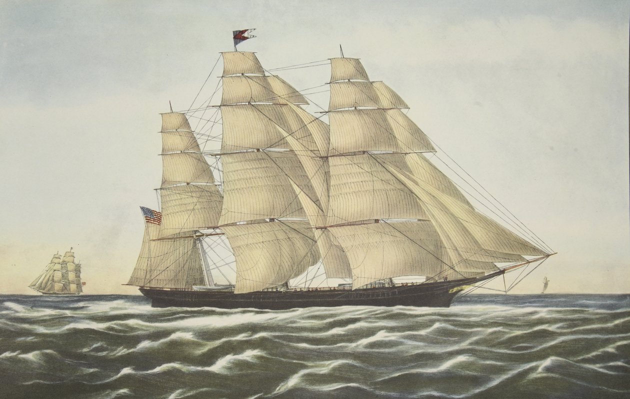 快船，飞云，酒吧。 1852年，Currier＆Ives 作者 美国学校