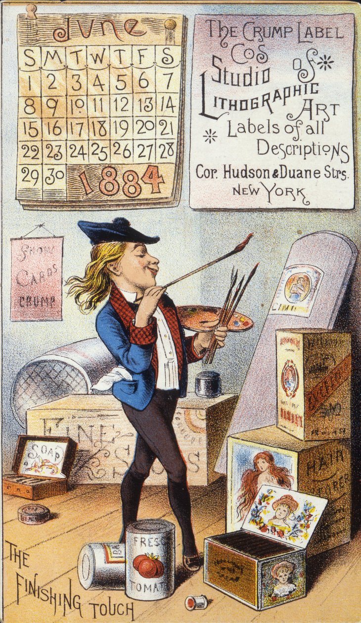 Crump Label Co.s Studio平版印刷艺术，1884年（彩色平版印刷[贸易卡]） 作者 美国学校