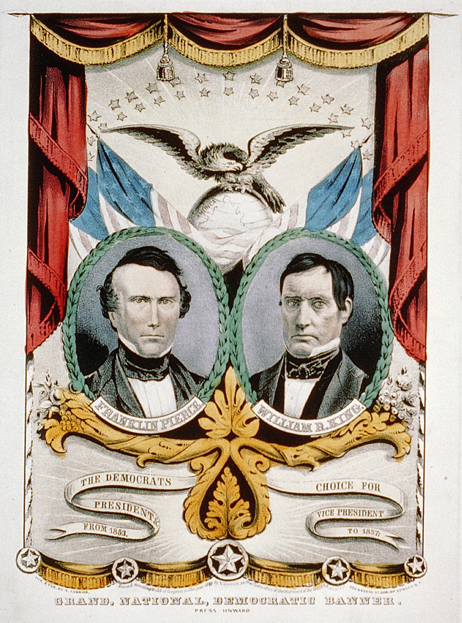 民主党总统竞选旗帜，1852年 作者 美国学校