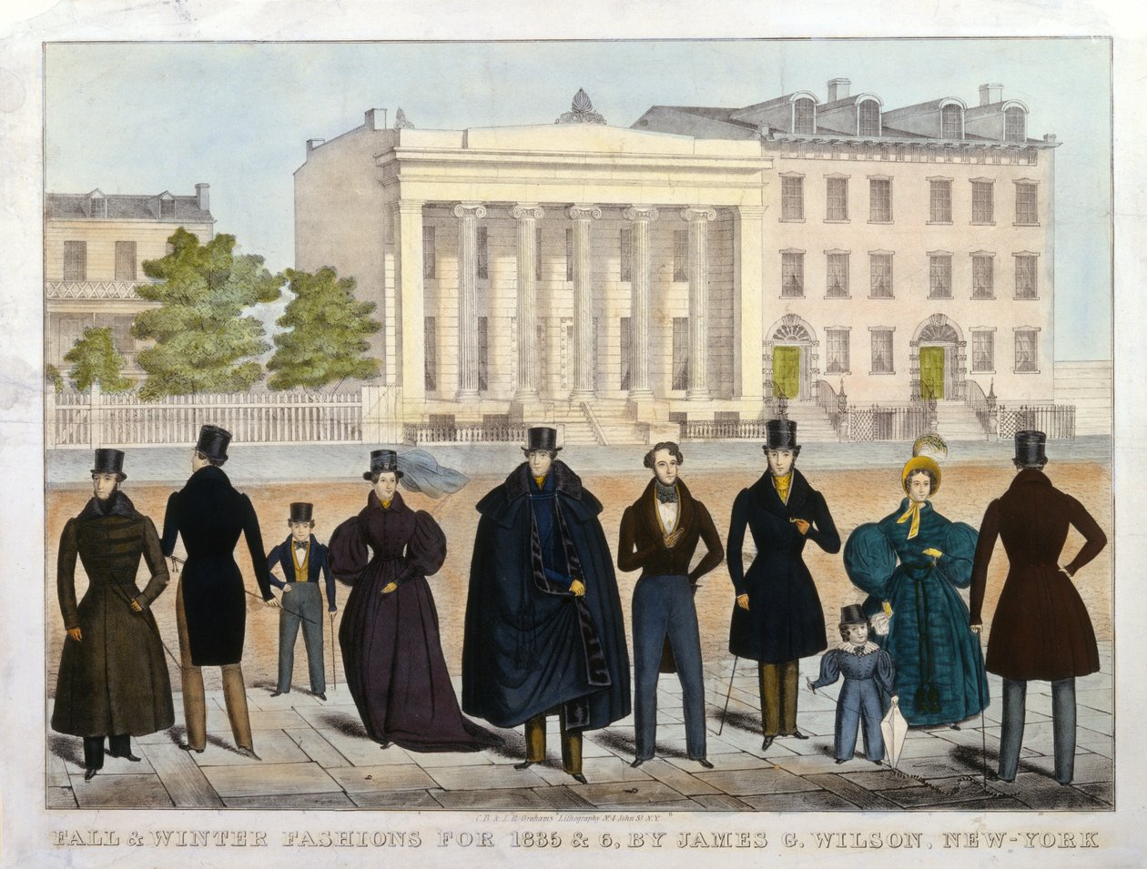 1835年和36年的秋冬时装，由James G. Wilson，纽约，1835-36 作者 美国学校