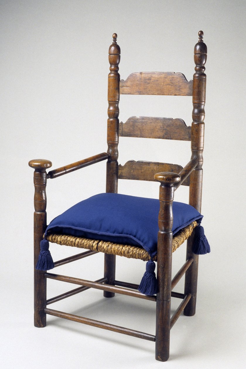 大椅子，1670-1700（软枫和白橡木） 作者 美国学校