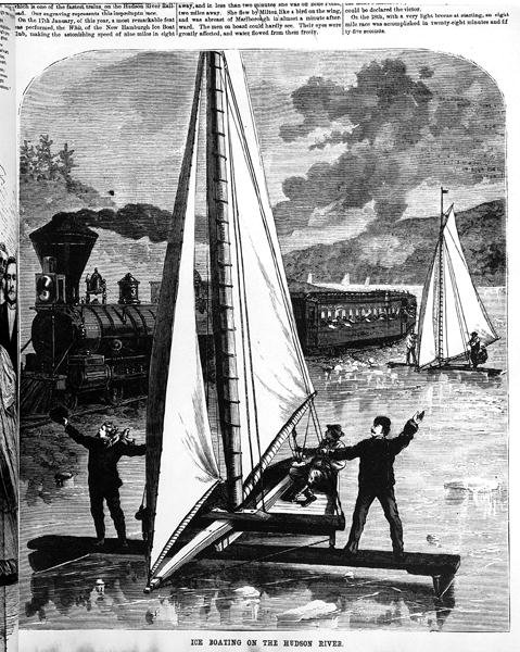 1872年在哈德逊河上划船 作者 美国学校