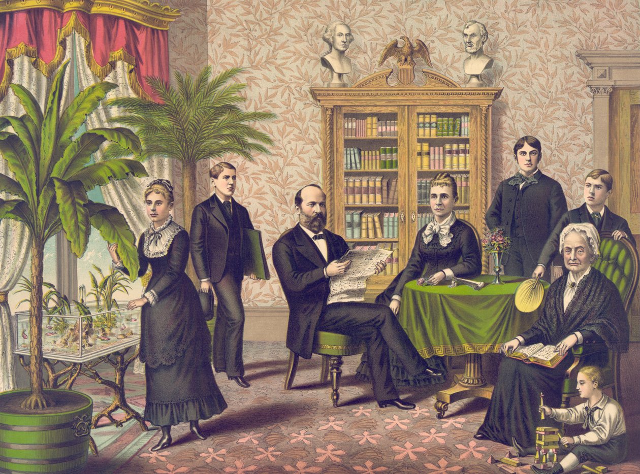 詹姆斯加菲尔德和他的家人，酒吧。 Kurz＆Allison，c.1882 作者 美国学校