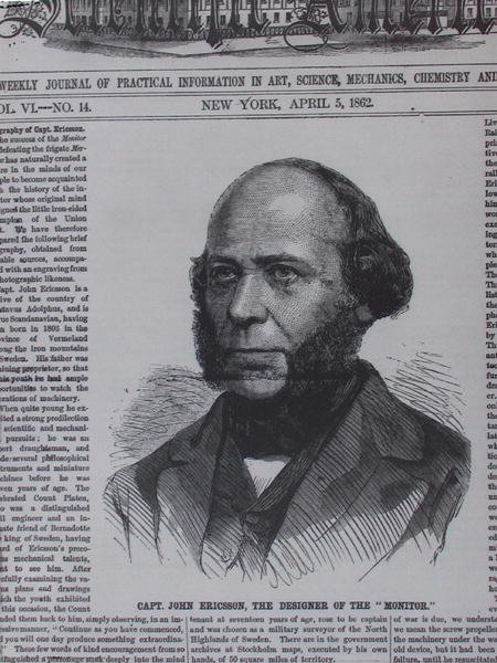 1862年4月5日，约翰爱立信（1806-1862）出版于“科学美国人”杂志 作者 美国学校