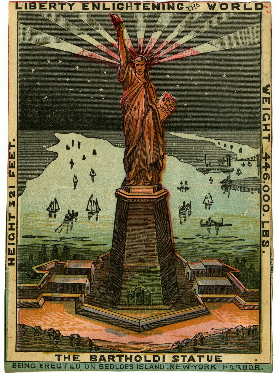 自由启发世界，1880年代（彩色木版画） 作者 美国学校