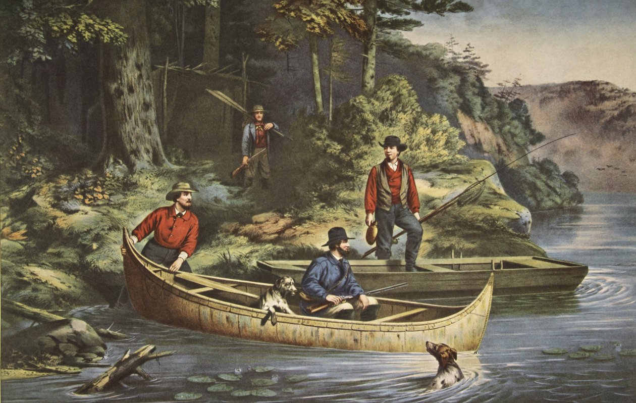 生活在树林里，从出发，酒吧。 1860年，Currier＆Ives 作者 美国学校