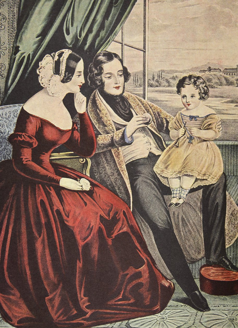 已婚，Currier＆Ives，酒吧。 1845年， 作者 美国学校