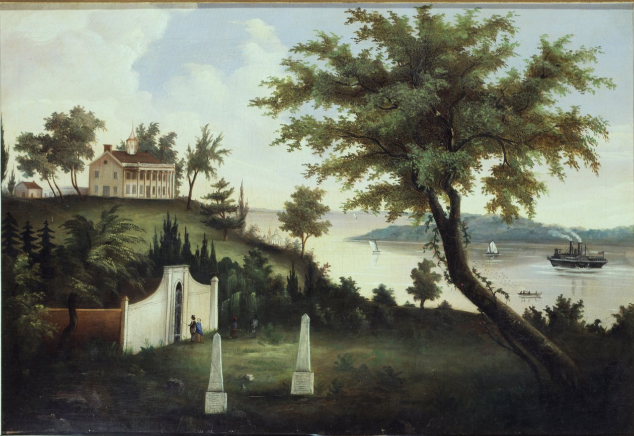 弗农山，乔治华盛顿的故乡，波托马克河，1860年 作者 美国学校