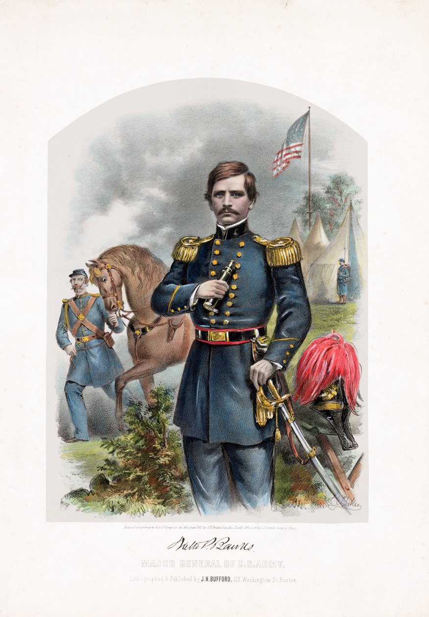 Nathaniel P. Banks，美国陆军少将，酒吧。 1861年 作者 美国学校