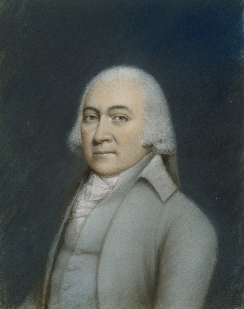 John Adams的肖像，c.1800-1832（灰纸上的粉彩） 作者 美国学校