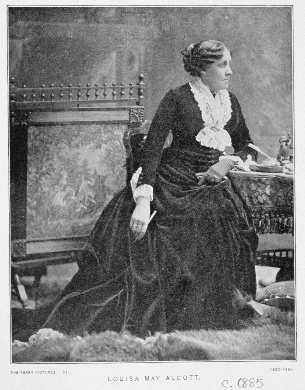 Louisa May Alcott（1832-88）c.1885的肖像 作者 美国学校