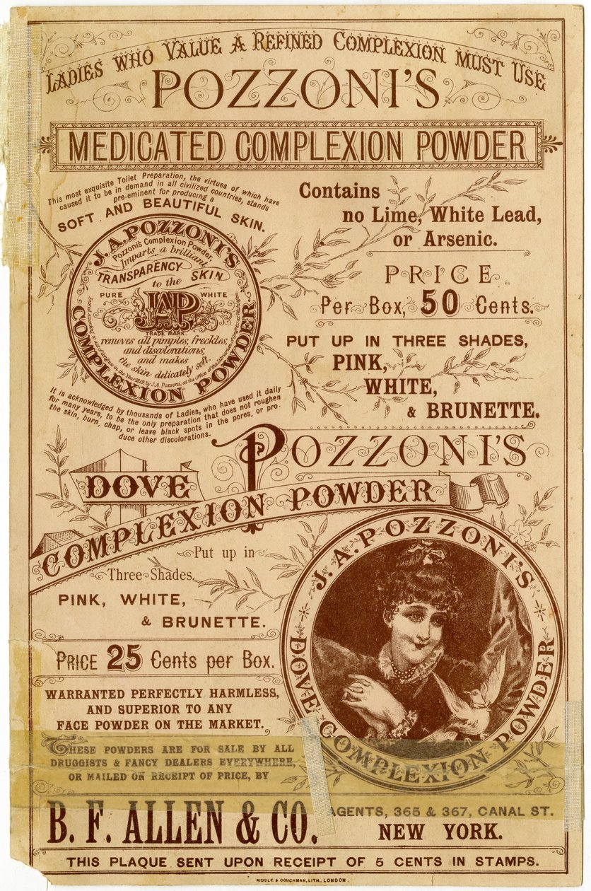 Pozzonis Dove肤色粉[trade card verso]（litho [trade card]） 作者 美国学校