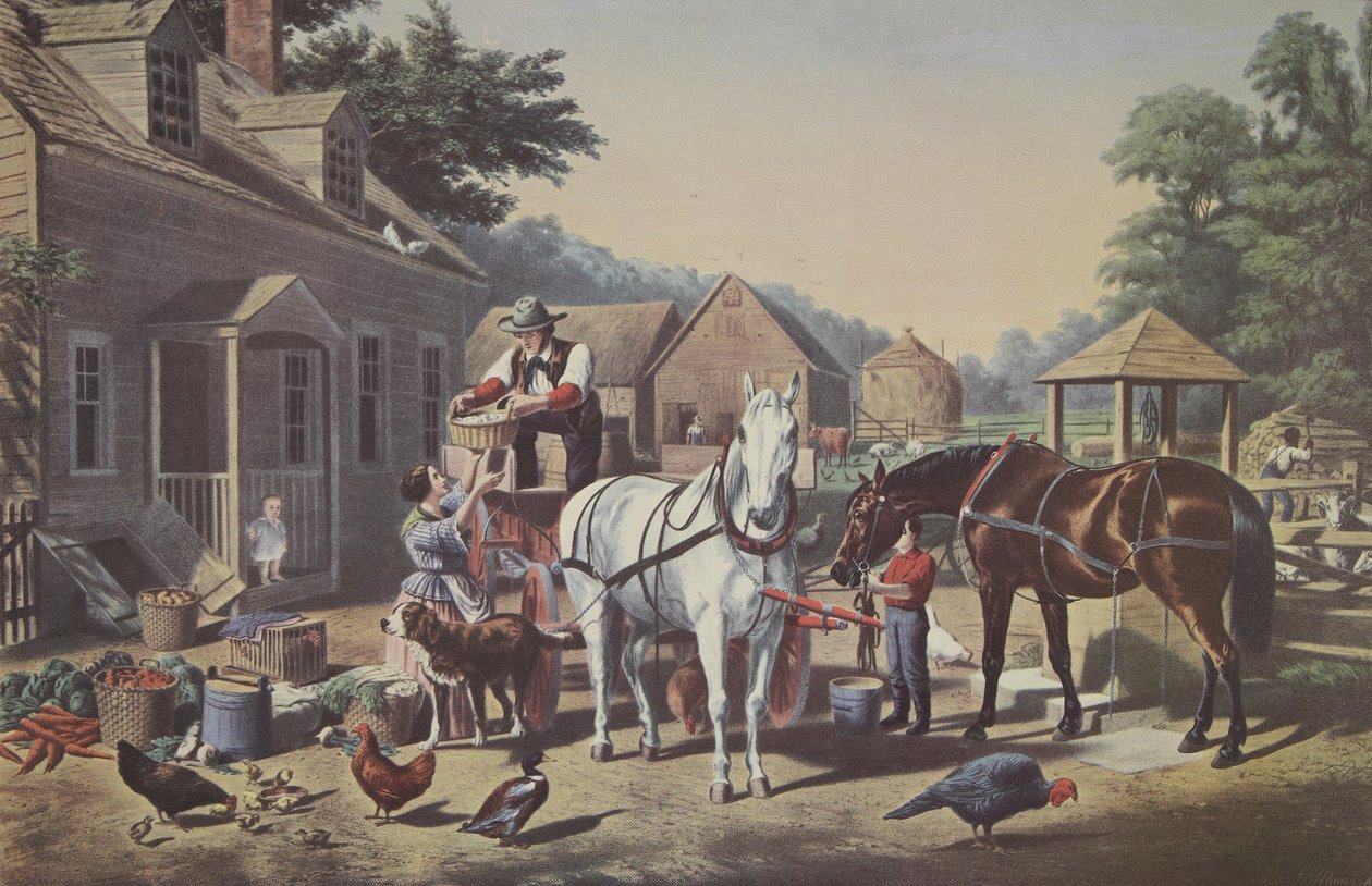 准备市场，酒吧。 1856年，Currier＆Ives 作者 美国学校