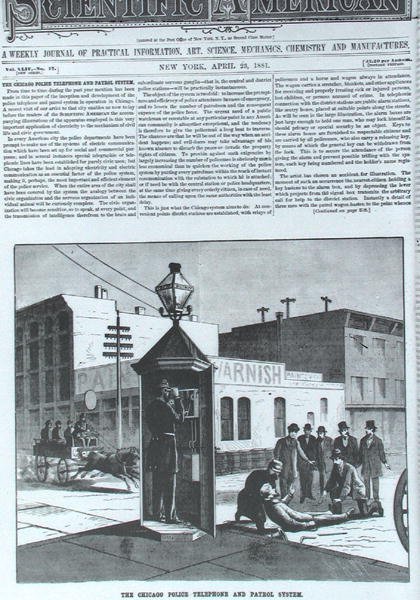 芝加哥警察电话和巡逻系统，来自科学美国人1881年4月23日 作者 美国学校