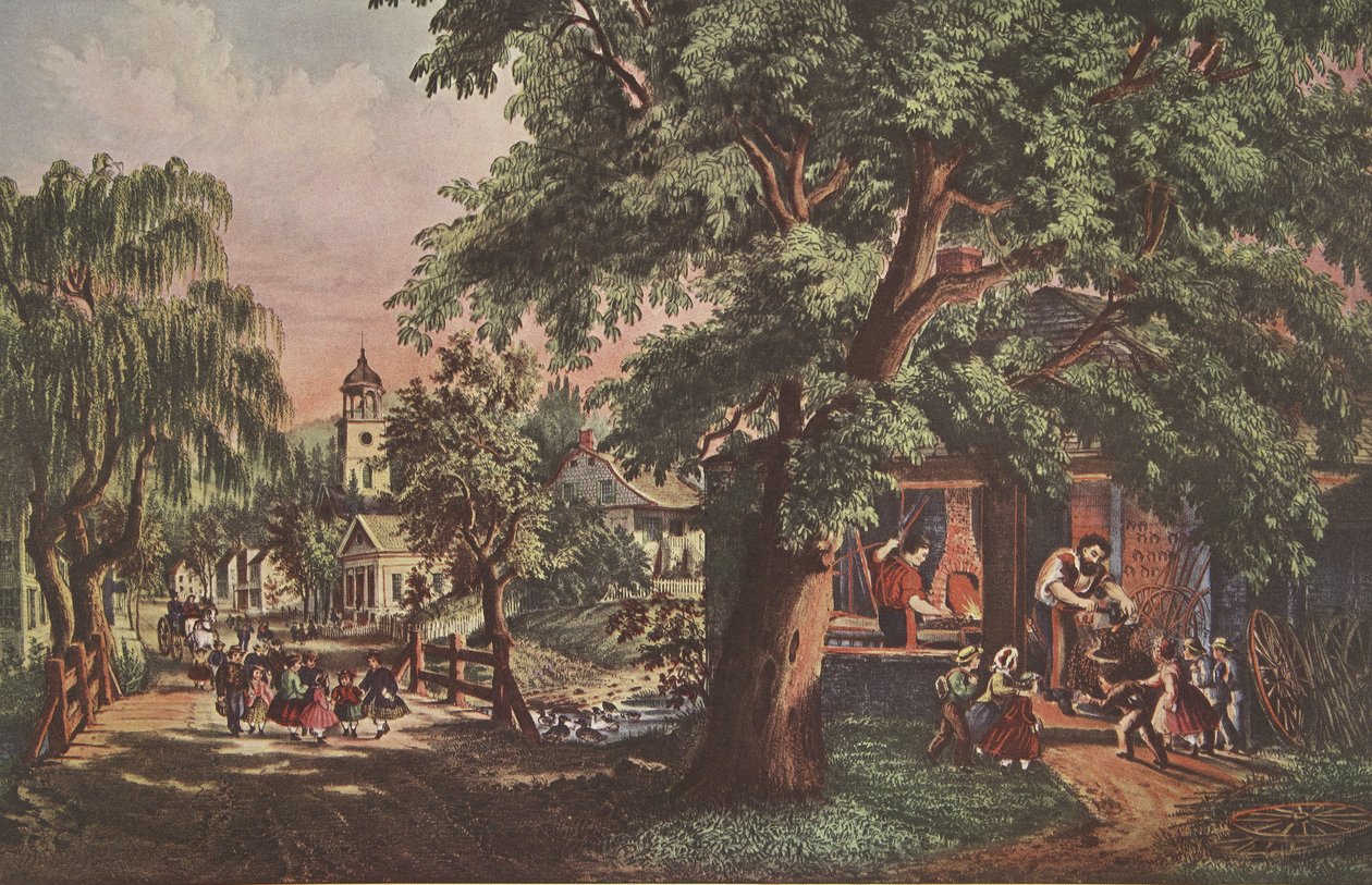 The Village Blacksmith，酒吧。 1864年，Currier＆Ives 作者 美国学校