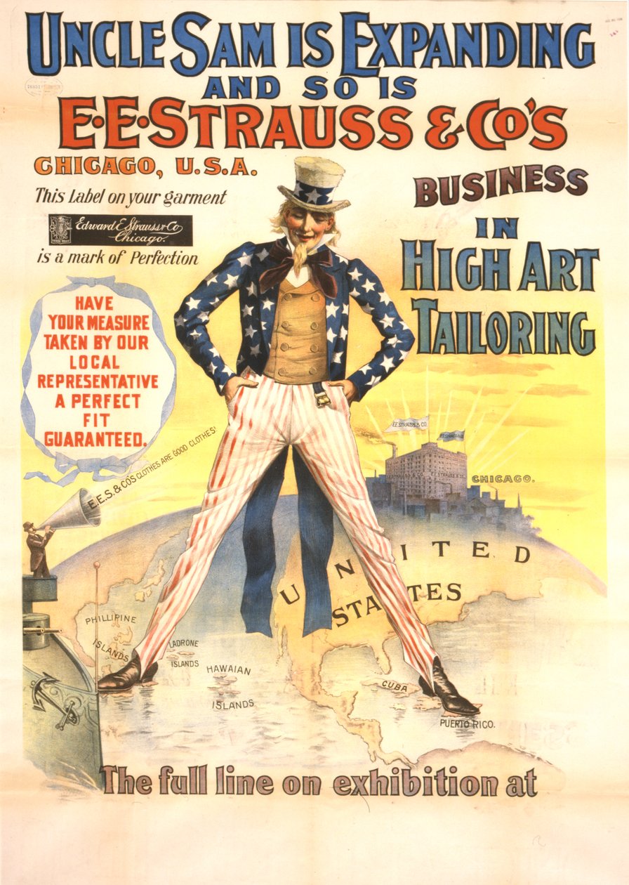 Sam叔叔正在扩张，EE Strauss＆Co。在高级艺术剪裁方面的业务也在扩大，c.1898 作者 美国学校