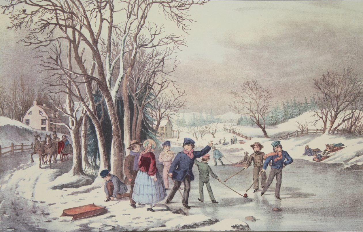 冬季消遣，酒吧。 1855年，Currier＆Ives 作者 美国学校