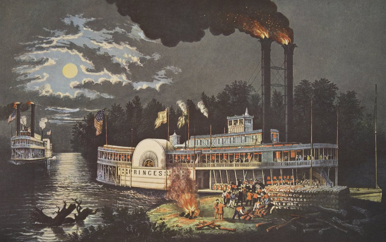 在密西西比州，酒吧。 1863年，Currier＆Ives 作者 美国学校