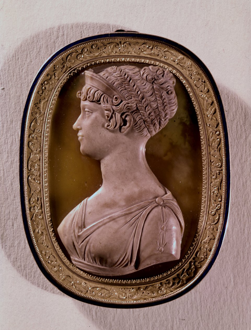 卡罗莱纳奥古斯塔的Cameo，奥地利Franz II（1768-1835）的第4任妻子（onyx） 作者 奥地利学派