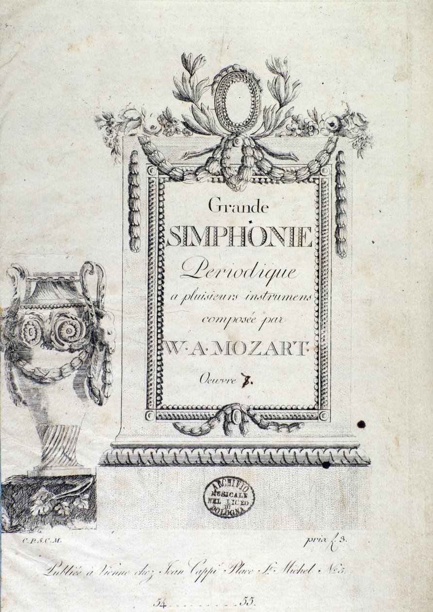由奥地利作曲家沃尔夫冈·阿马德乌斯·莫扎特（1756-1791）创作的Symphony N.7的主题。 作者 奥地利学派