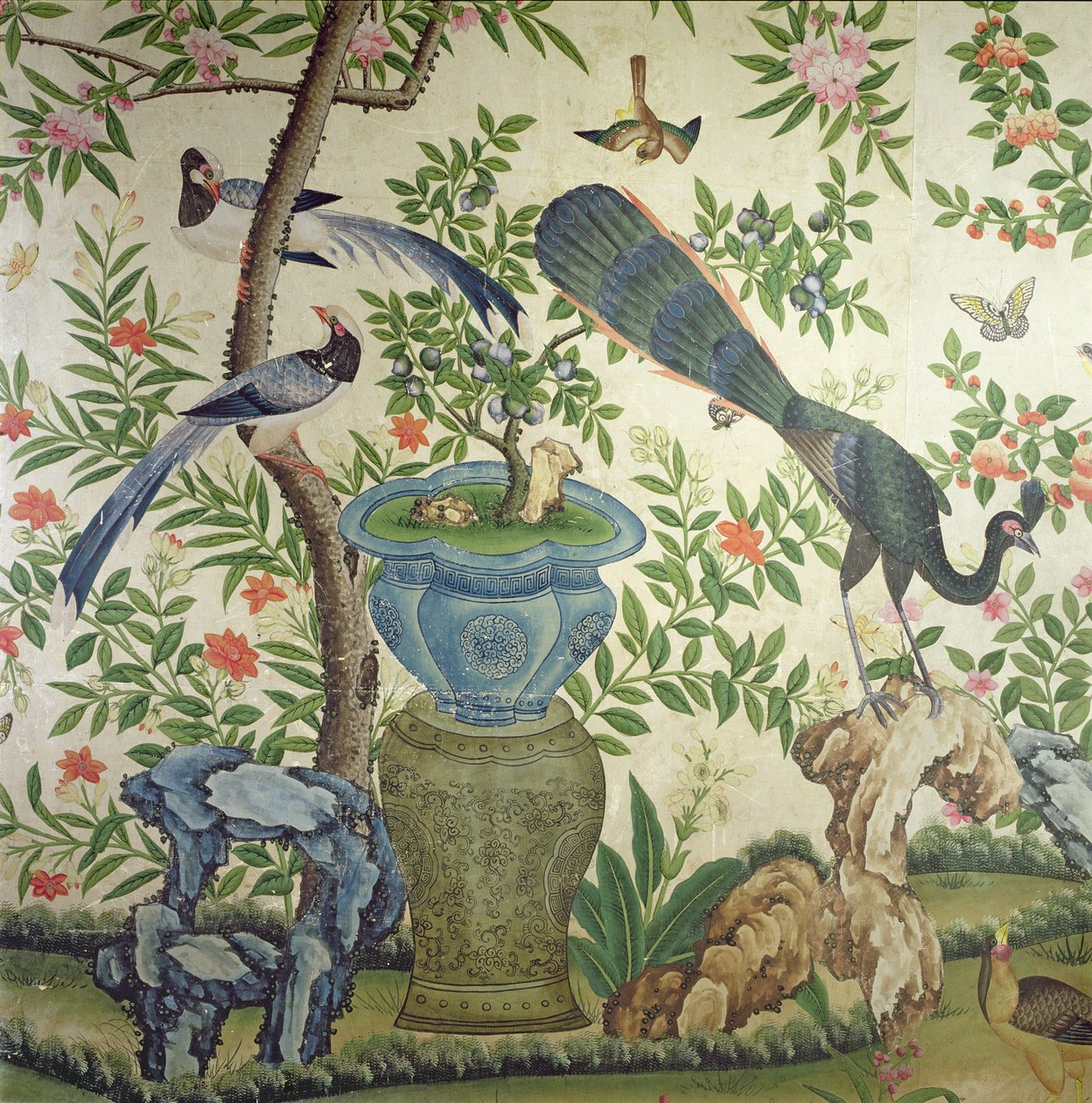 鸟壁纸，1840年 作者 中文学校