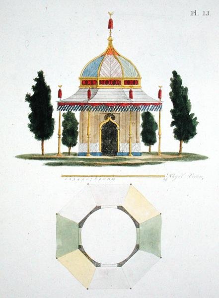 设计为印度风格的花园建筑，来自G. van Laar的杂志花园宝石，1802年出版（另见172961） 作者 荷兰学校