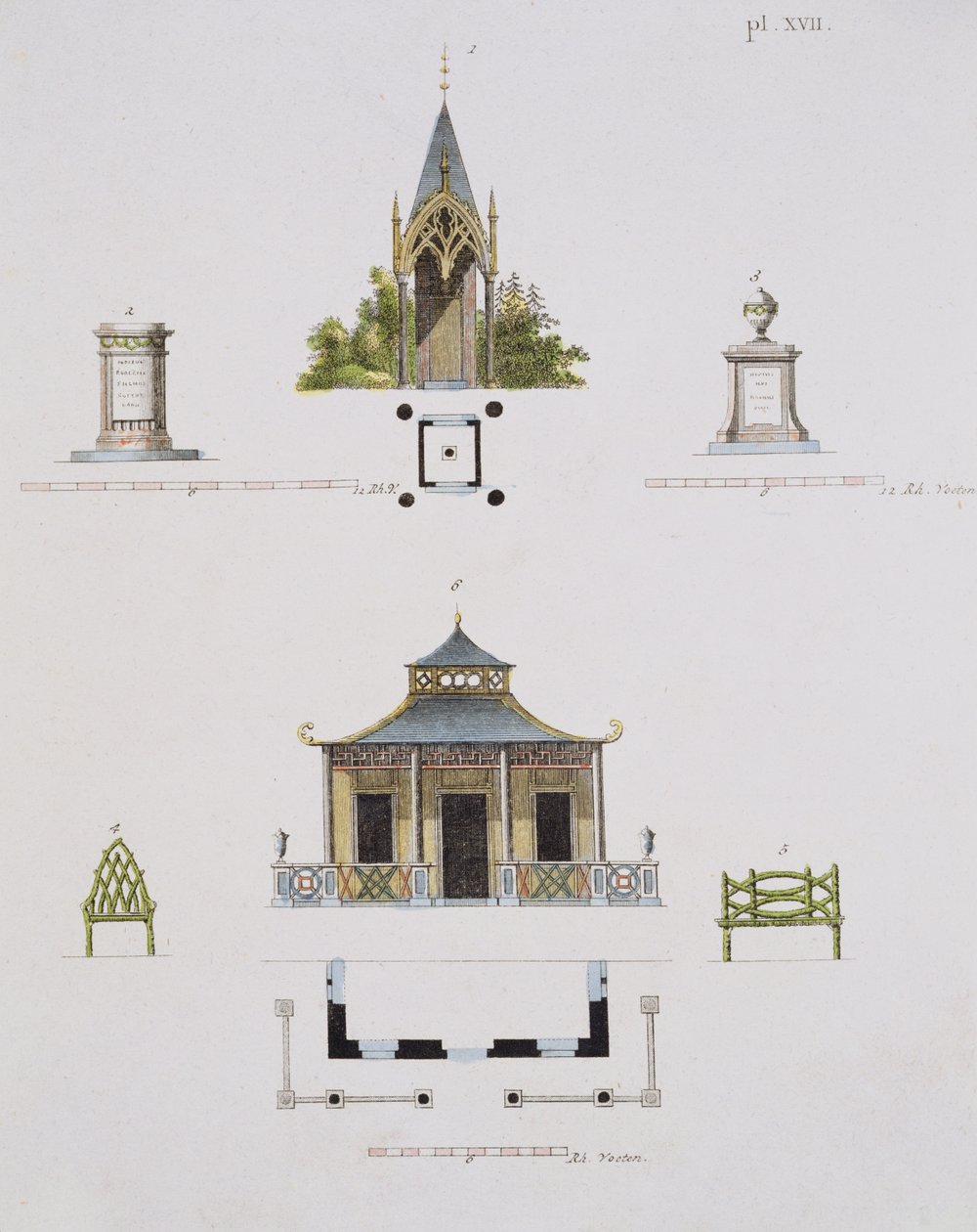 花园装饰品，来自花园宝石杂志，由G. van Laar出版，1802年出版（另见172966） 作者 荷兰学校