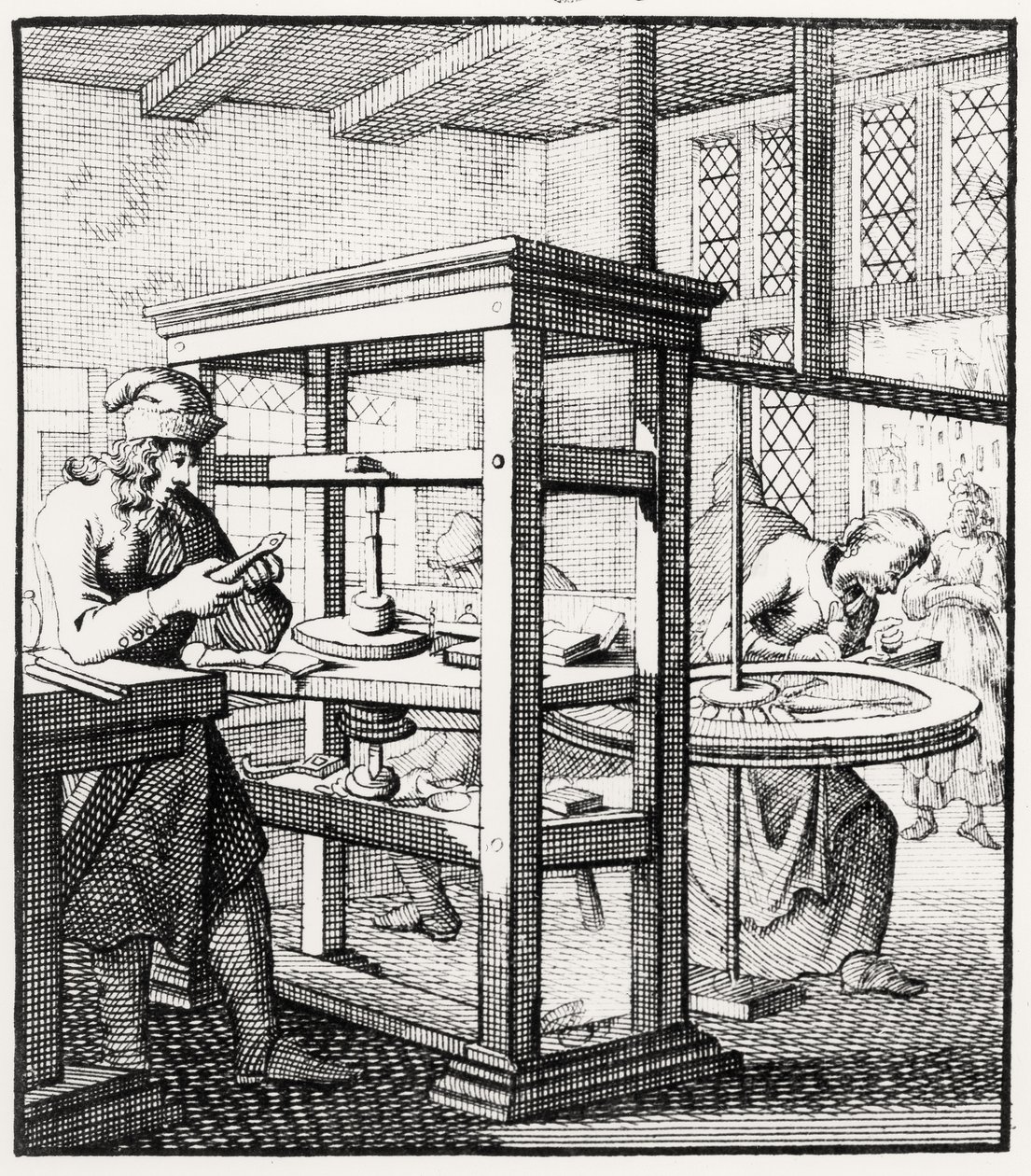 钻石抛光机，1718年 作者 荷兰学校