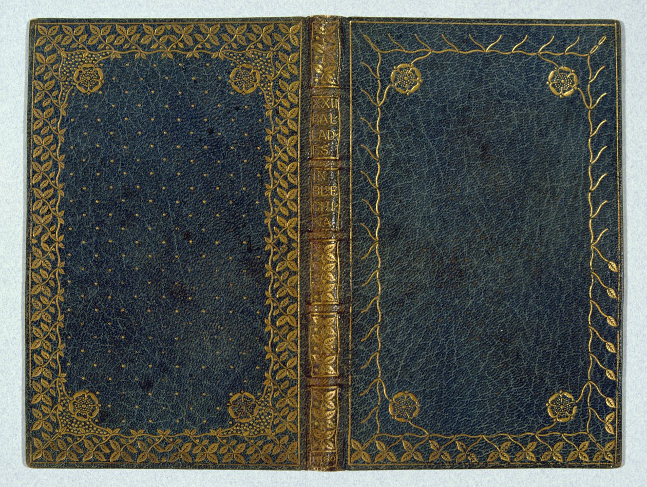 由Andrew Land（1844-1912）1895（皮革和金色）为蓝色中国的XXII Ballades的书籍封面 作者 英语学校
