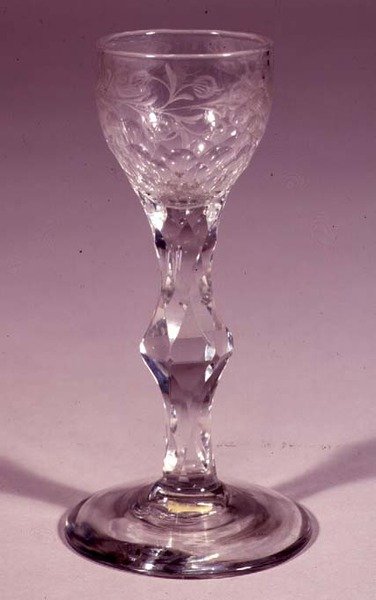 切面酒杯，杯托，1790（玻璃） 作者 英语学校