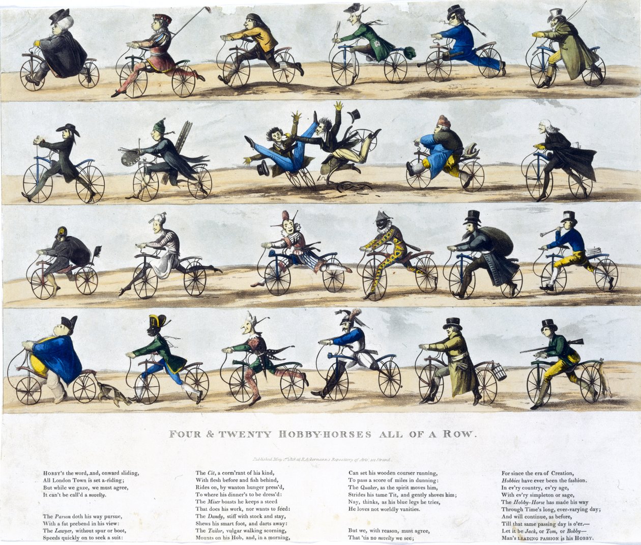 四个和二十个业余爱好马匹，1819年（彩色aquatint） 作者 英语学校