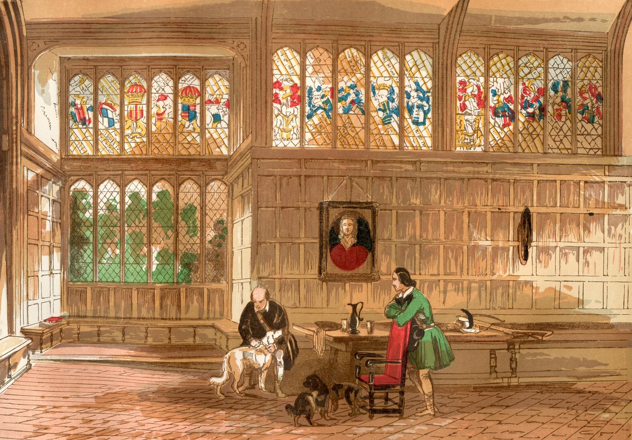 英国伯克郡Ockwells的霍尔，来自旧英格兰：一个画报博物馆，酒吧。 1847年 作者 英语学校
